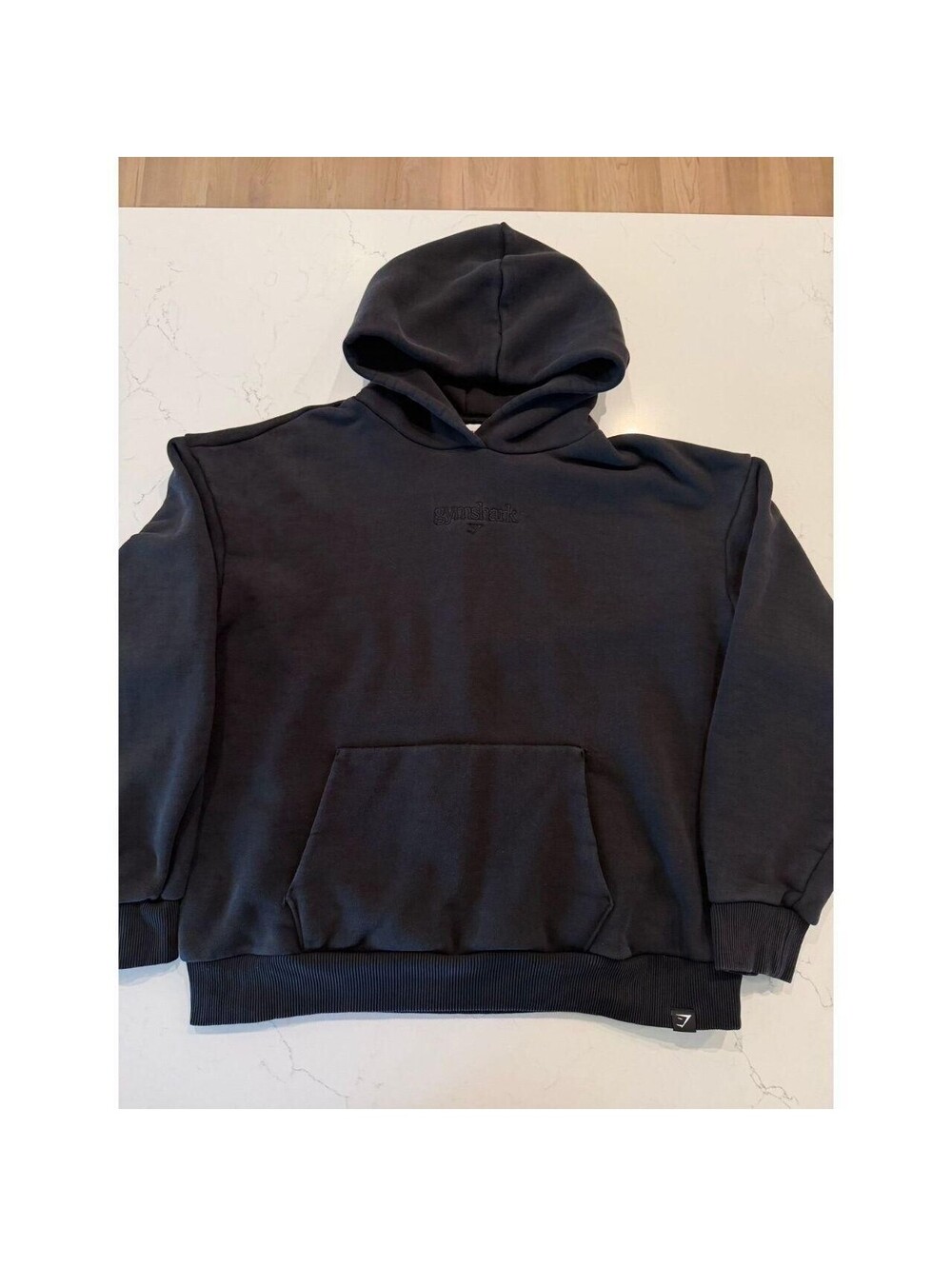 Gymshark Women's Black and Grey Hoodie